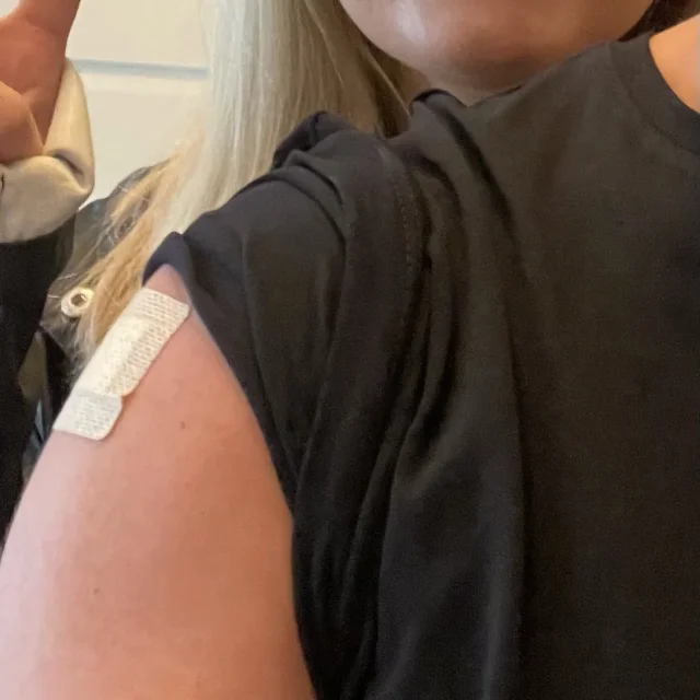 Me getting my 2nd dose of Pfizer vaccine