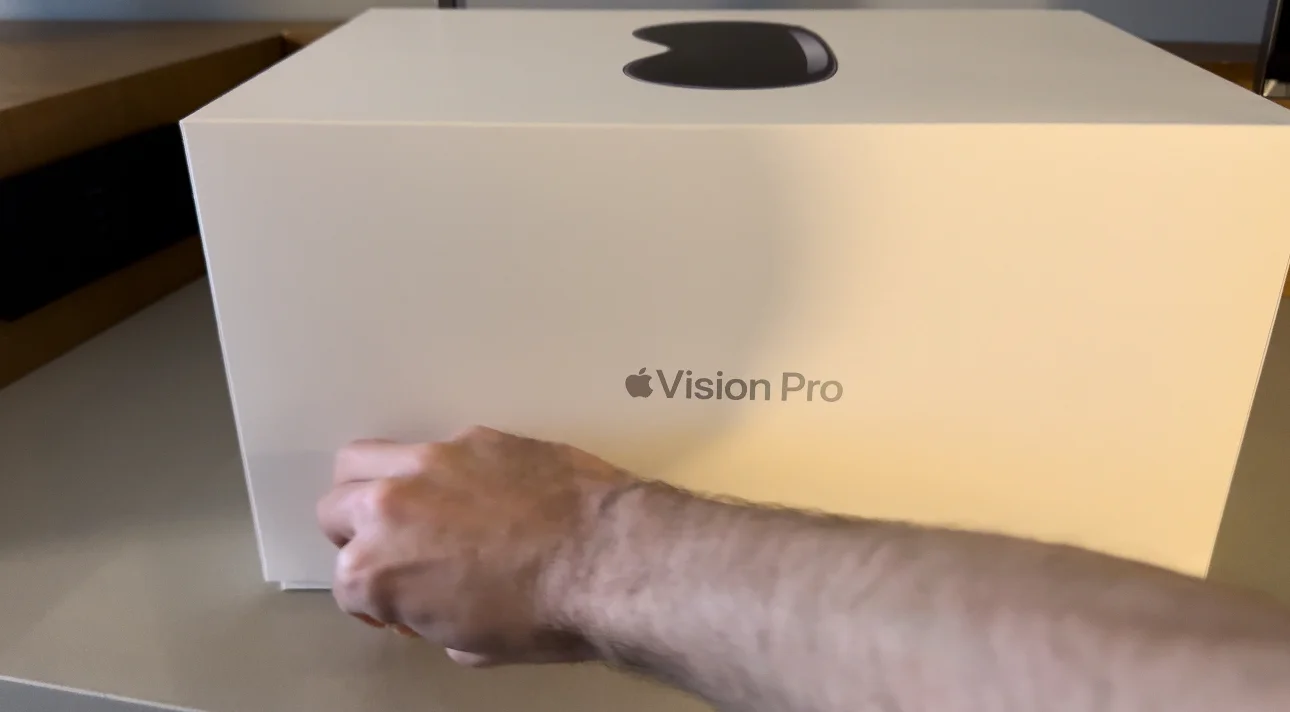 Unboxing Apple Vision Pro in the hotel room